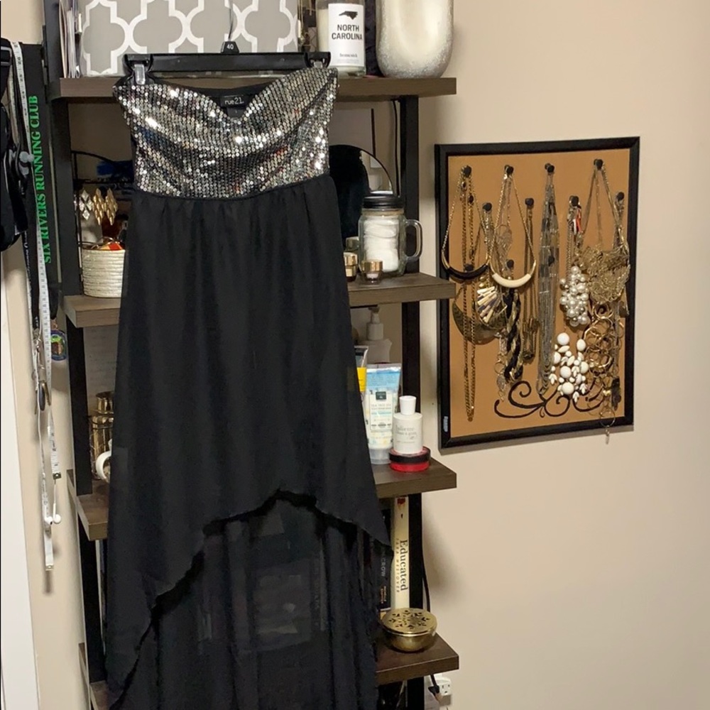 Sequined Holiday NYE New Years Eve High Low Dress